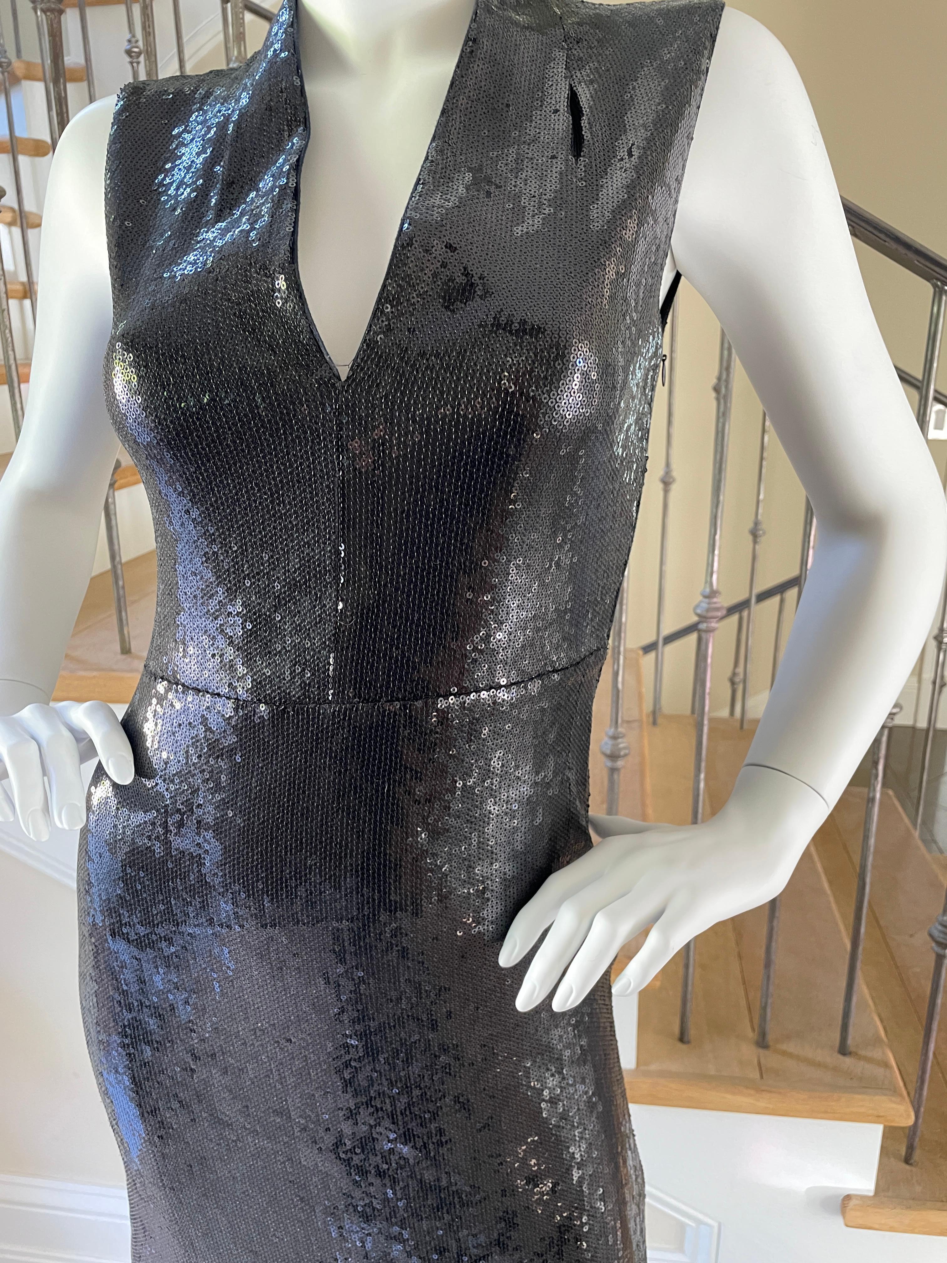 Just Cavalli Black Sequin Scuba Look Sheath Dress by Roberto Cavalli For Sale 1