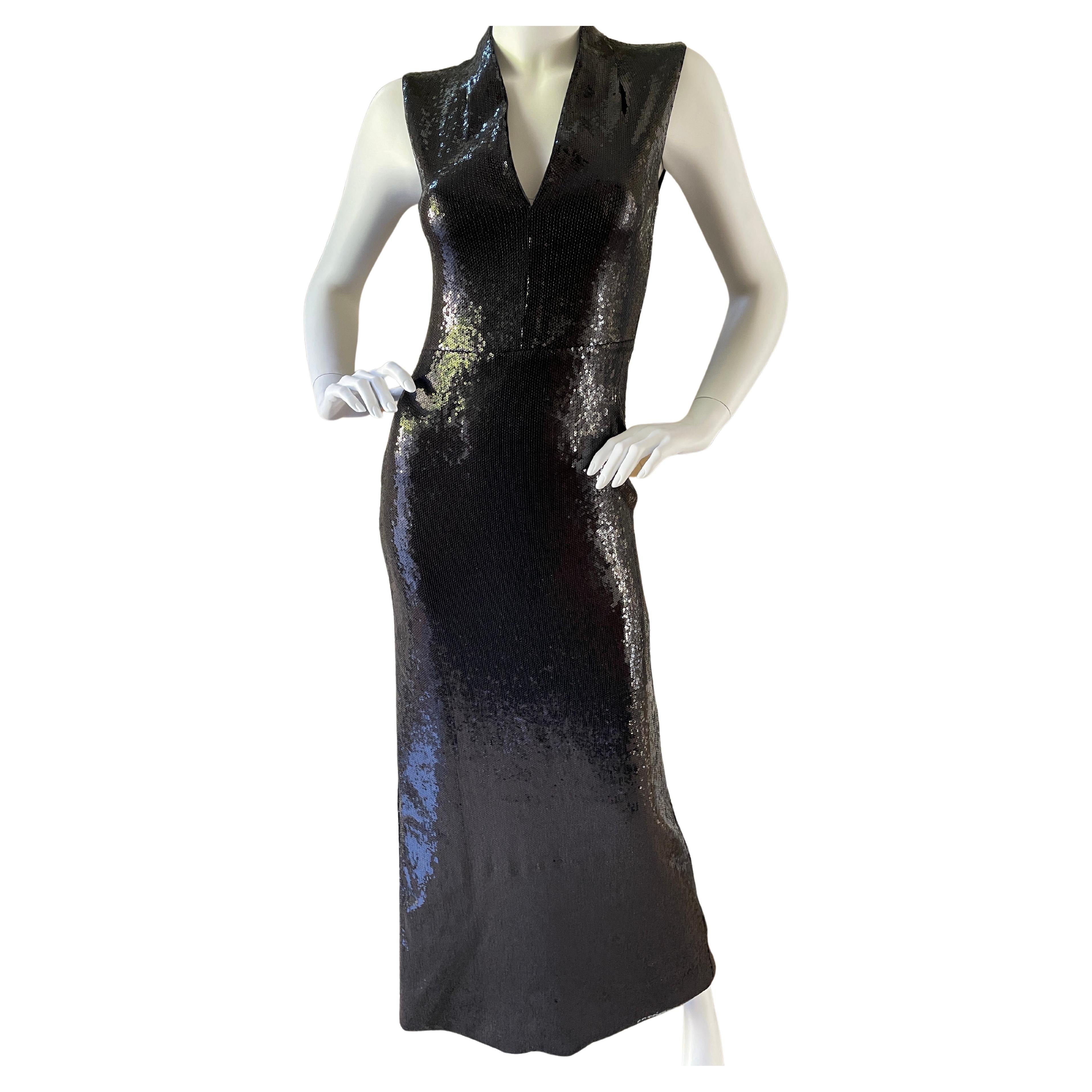 Just Cavalli Black Sequin Scuba Look Sheath Dress by Roberto Cavalli For Sale