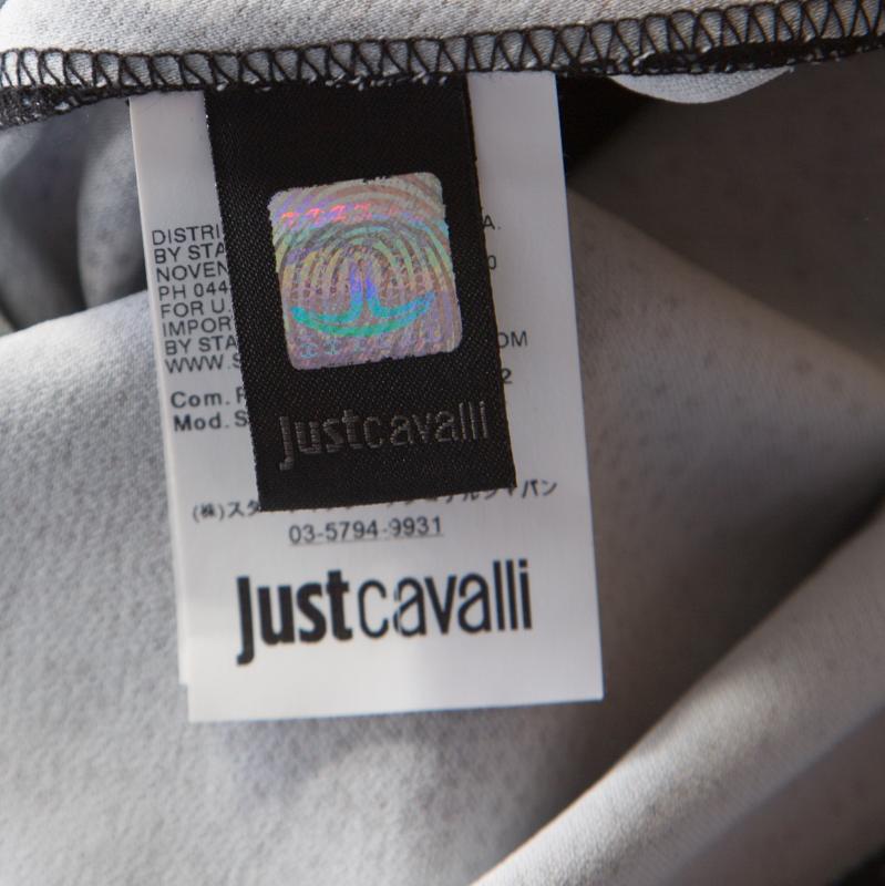 Just Cavalli Black & White Printed Glitter Detail Dress S 1