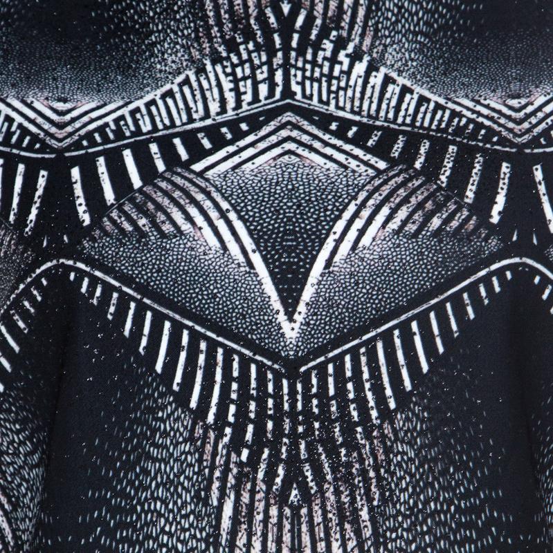 Just Cavalli Black & White Printed Glitter Detail Dress S 3