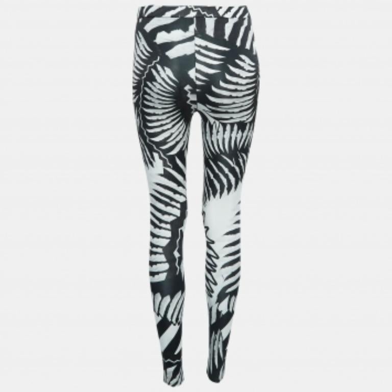 Just Cavalli Schwarz/Weiß Bedruckte Jersey-Leggings S Damen im Angebot