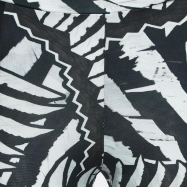 Just Cavalli Schwarz/Weiß Bedruckte Jersey-Leggings S im Angebot 1