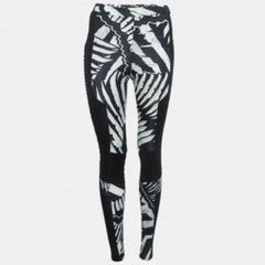 Just Cavalli Schwarz/Weiß Bedruckte Jersey-Leggings S