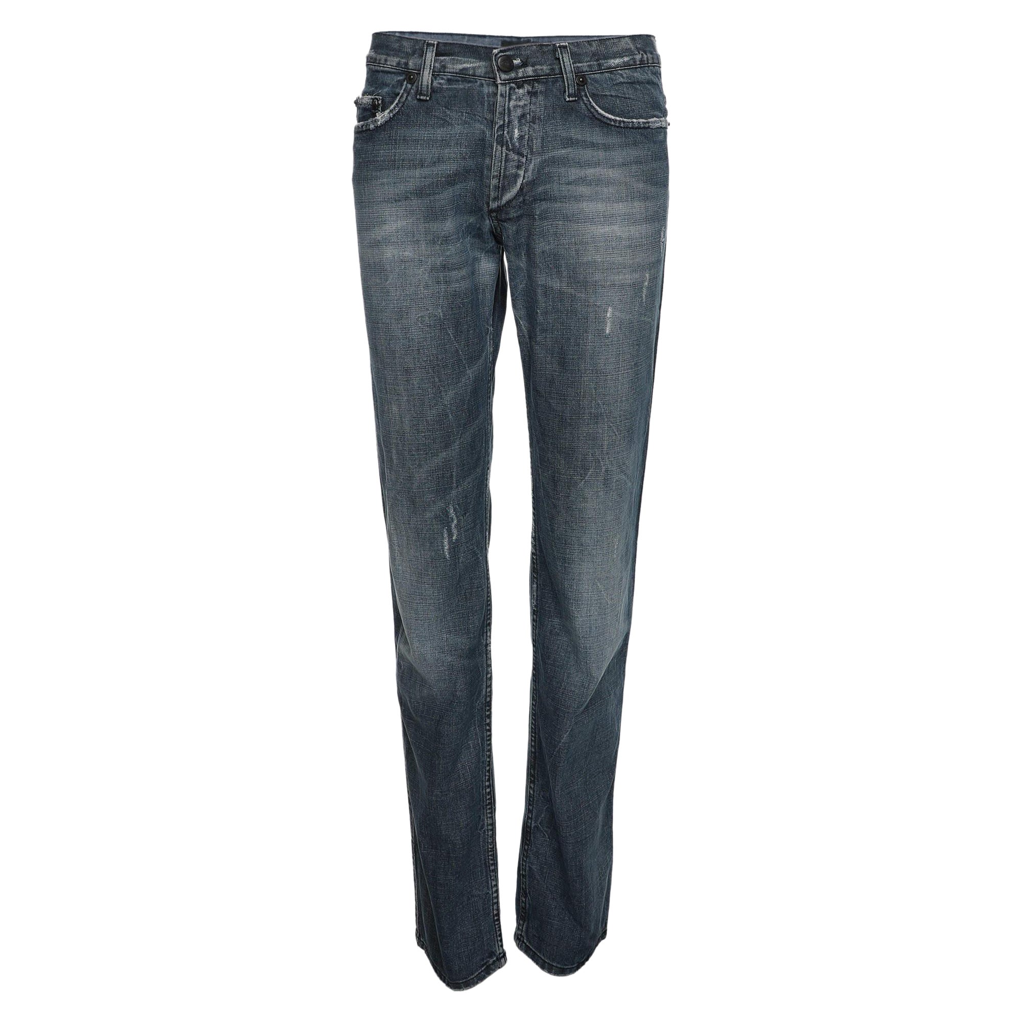 Just Cavalli - Jeans distressed in denim blu S