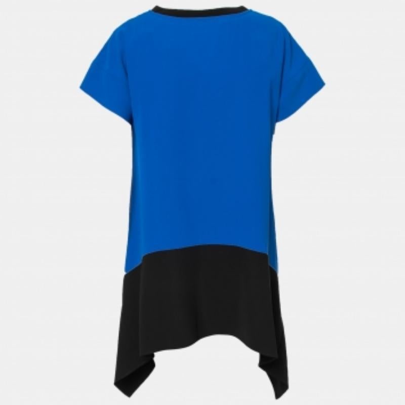 Donna Just Cavalli - Tunica oversize in crepe con stampa leopardata blu - M. I. in vendita