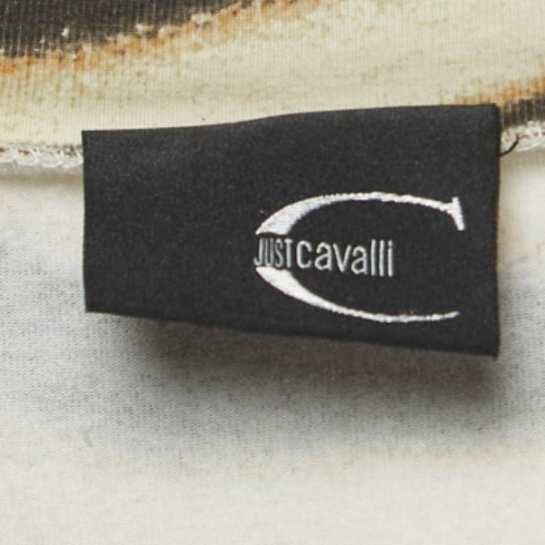 Just Cavalli - Top senza maniche con scollo a V in maglia marrone con stampa animalier S.I.V.A. in vendita 1