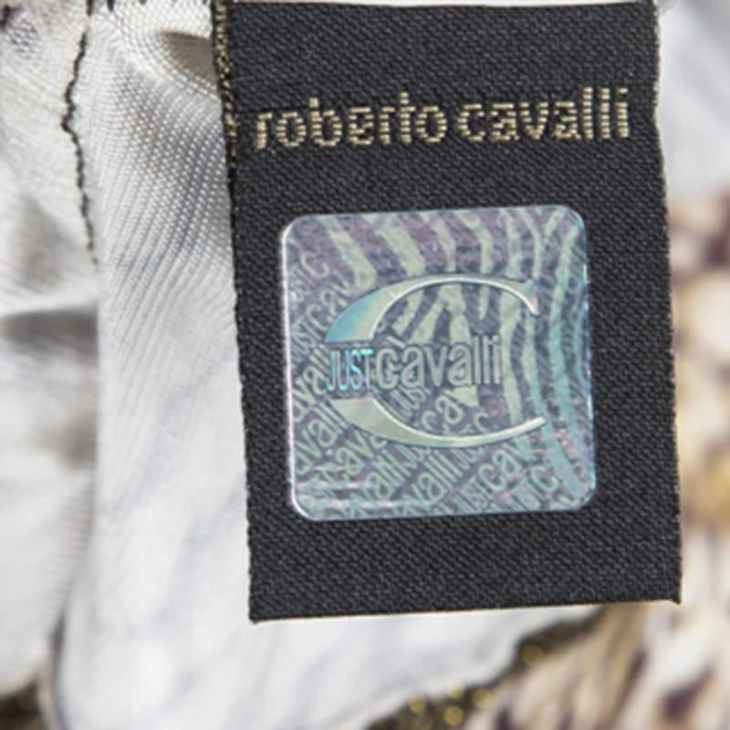 Just Cavalli Brown Animal Printed Knit Top L In Good Condition For Sale In Dubai, Al Qouz 2