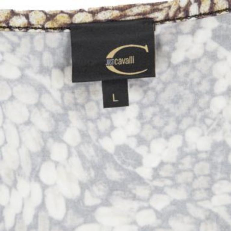 Just Cavalli Brown Top en maille imprimé d'animaux L Pour femmes en vente