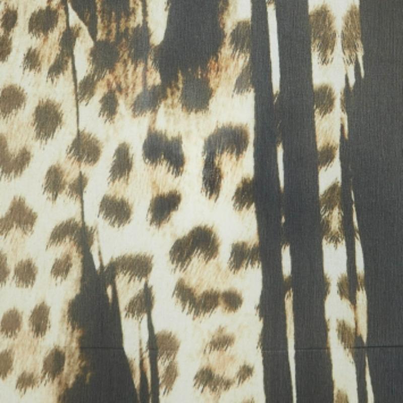 Donna Just Cavalli - Vestito midi in seta con stampa leopardata marrone - S in vendita