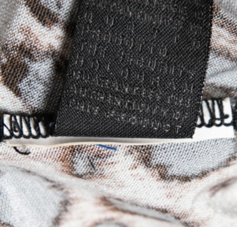 Marrone Just Cavalli - Top asimmetrico con bottoni in jersey stampato leopardo marrone XS in vendita
