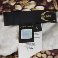 Just Cavalli Brauner Blazer aus bedruckter Baumwolle L