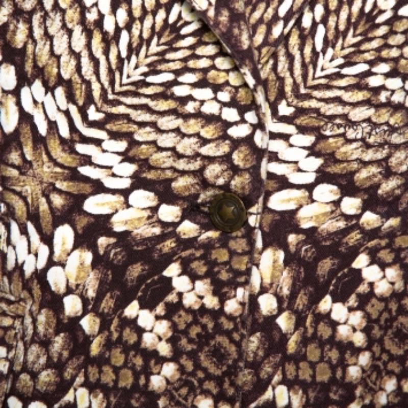 Just Cavalli Brown Printed Cotton Blazer L In Good Condition For Sale In Dubai, Al Qouz 2