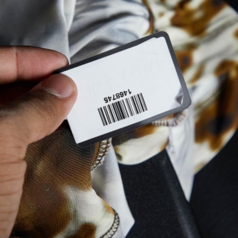 Marron Just Cavalli Brown - Robe portefeuille en jersey imprimé S en vente