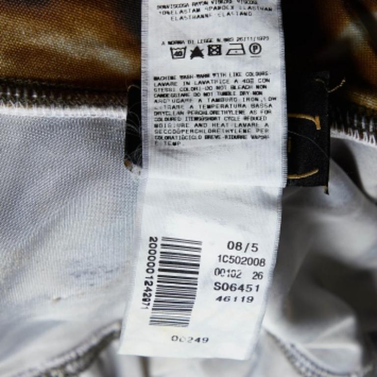 Just Cavalli Brown - Robe portefeuille en jersey imprimé S en vente 1