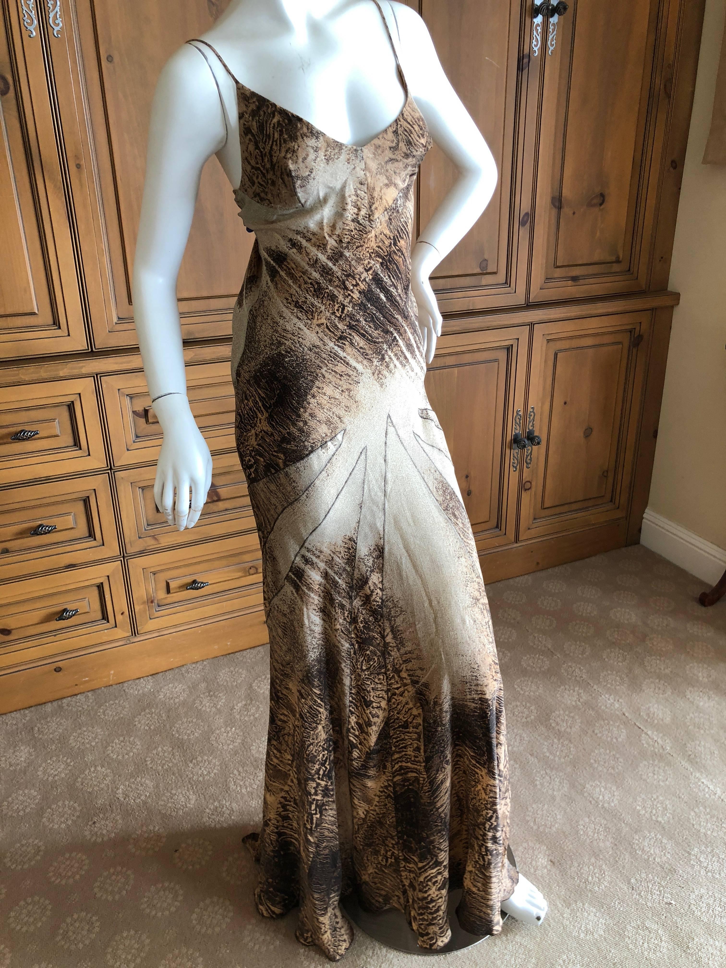 Roberto Cavalli Long Stretch Snake Print Dress In Excellent Condition For Sale In Cloverdale, CA