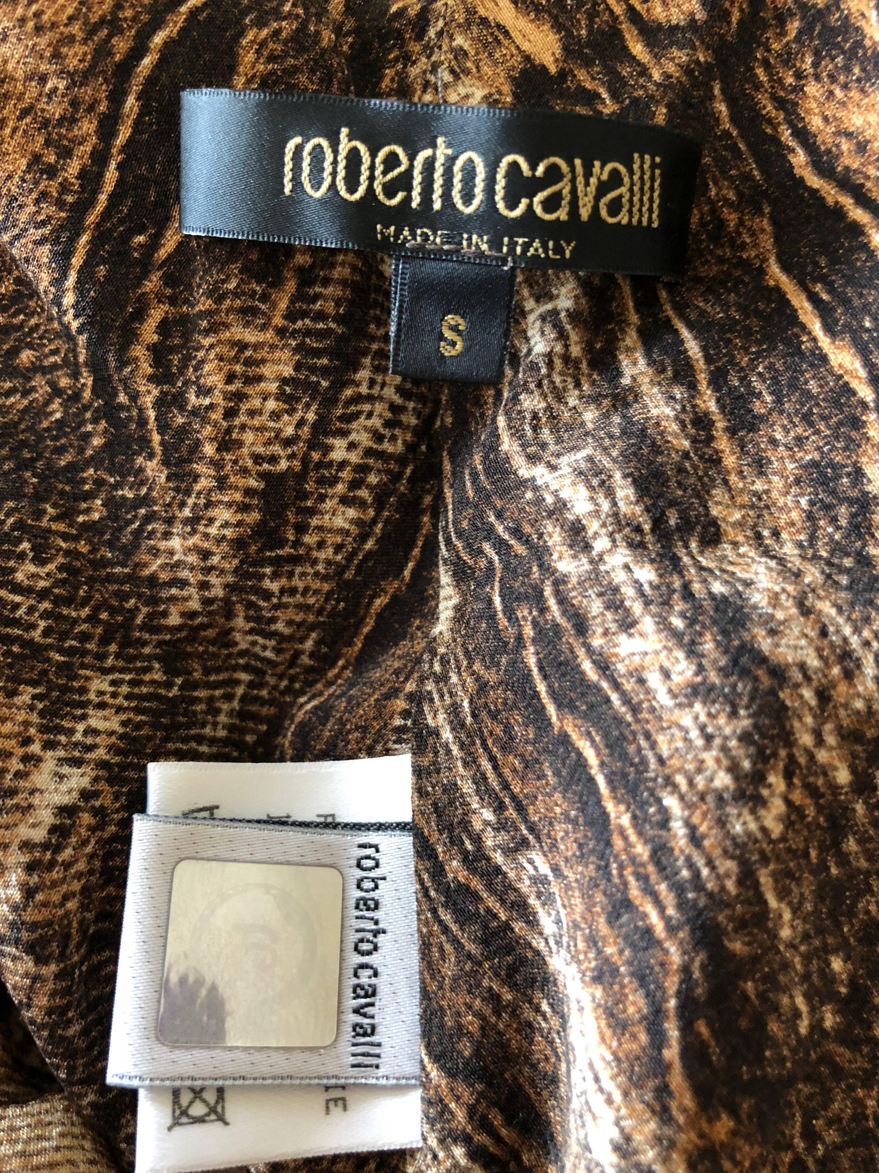 Roberto Cavalli Long Stretch Snake Print Dress For Sale 2