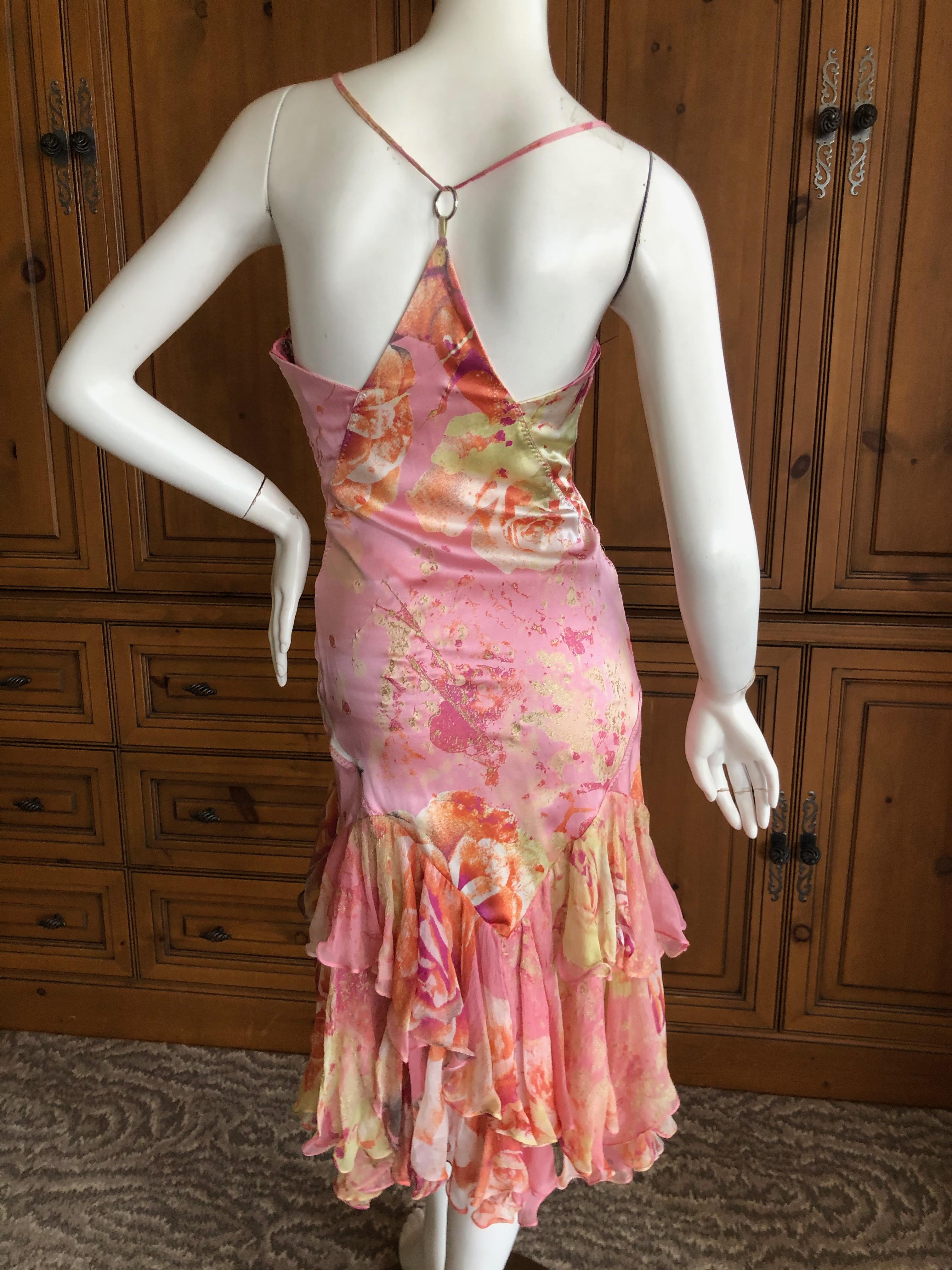 Just Cavalli by Roberto Cavalli Pink Silk Cocktail Dress In Excellent Condition For Sale In Cloverdale, CA