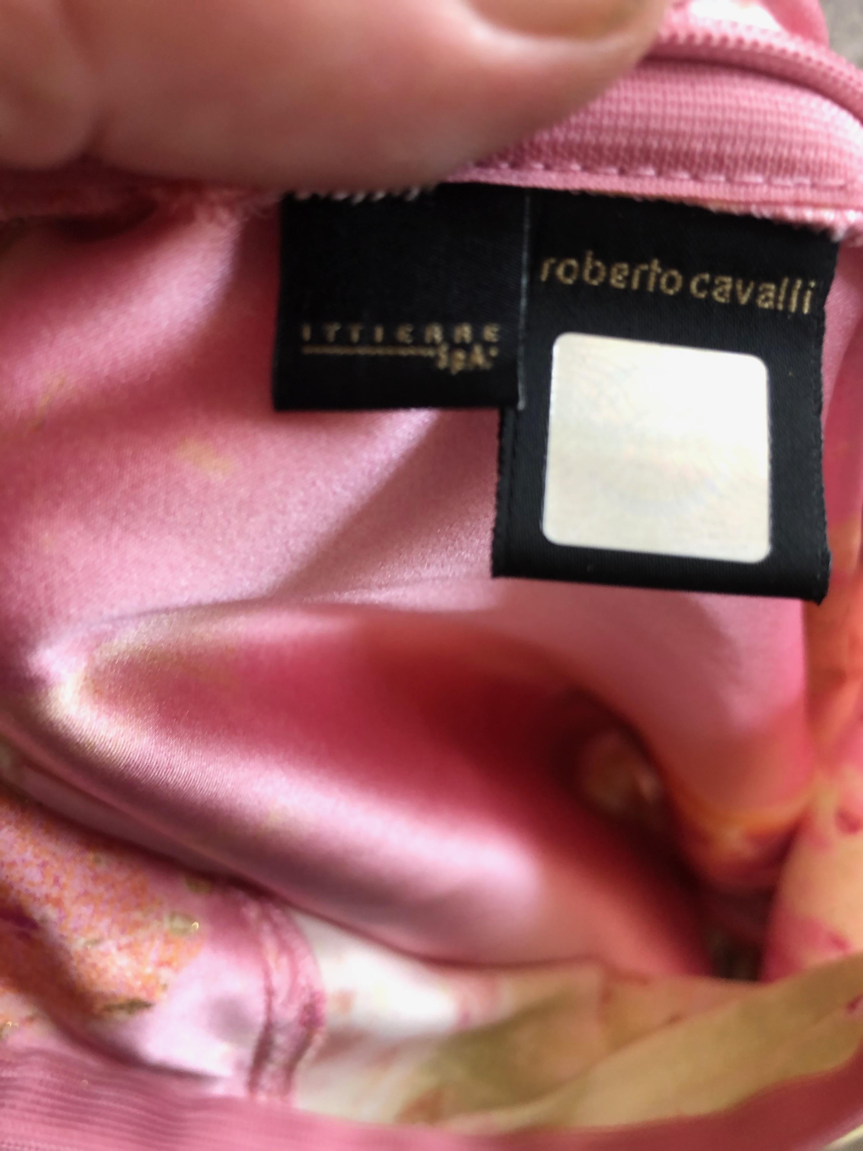 Just Cavalli by Roberto Cavalli Pink Silk Cocktail Dress For Sale 1