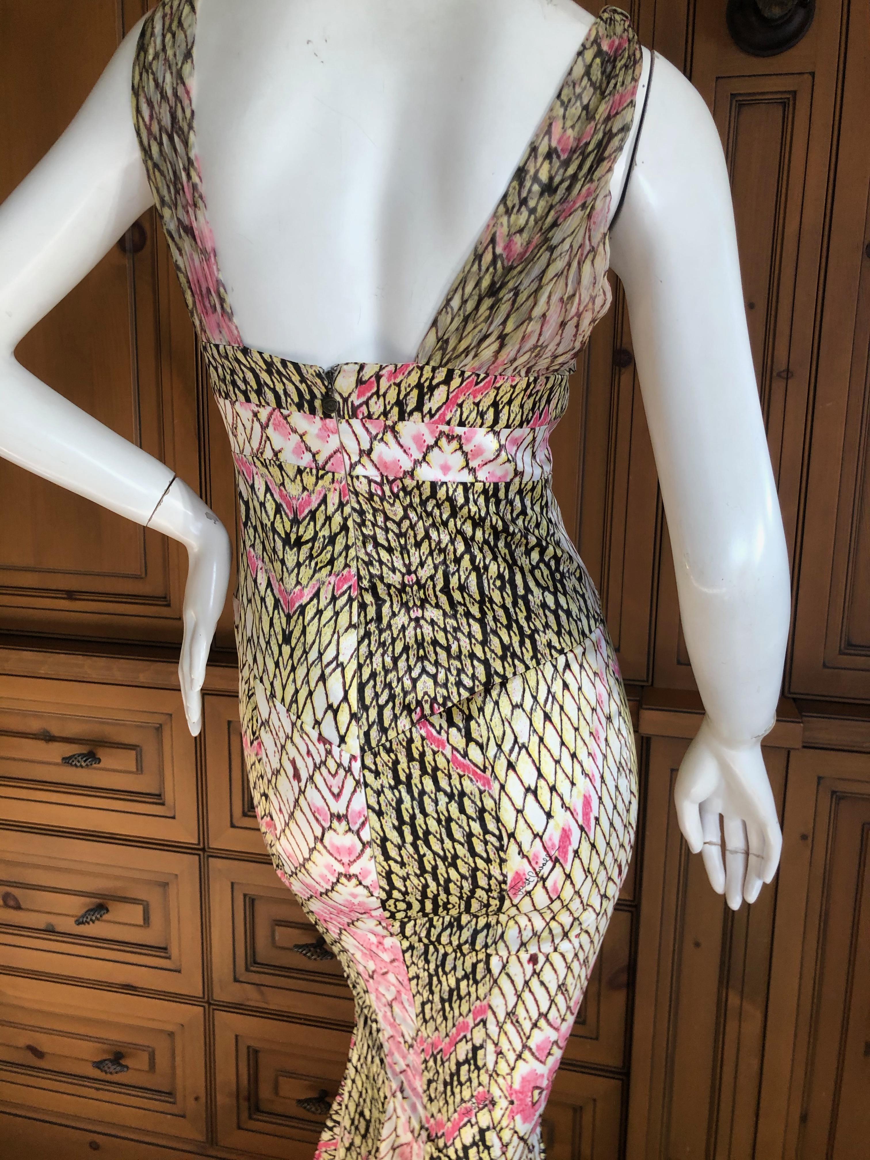 Just Cavalli by Roberto Cavalli Reptile Print Fishtail Mermaid Gown For Sale 5