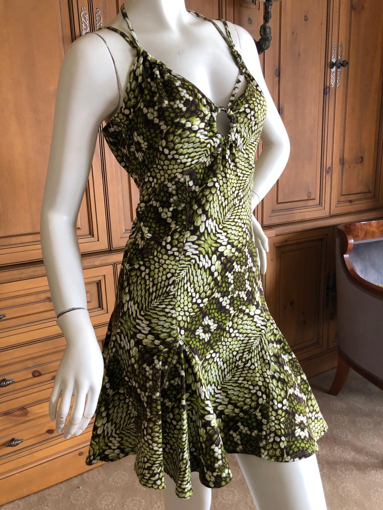 Just Cavalli by Roberto Cavalli Sweet Green Reptile Print Mini Dress ...