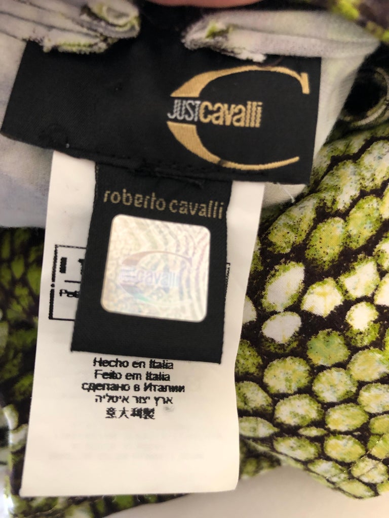 Just Cavalli by Roberto Cavalli Sweet Green Reptile Print Mini Dress ...