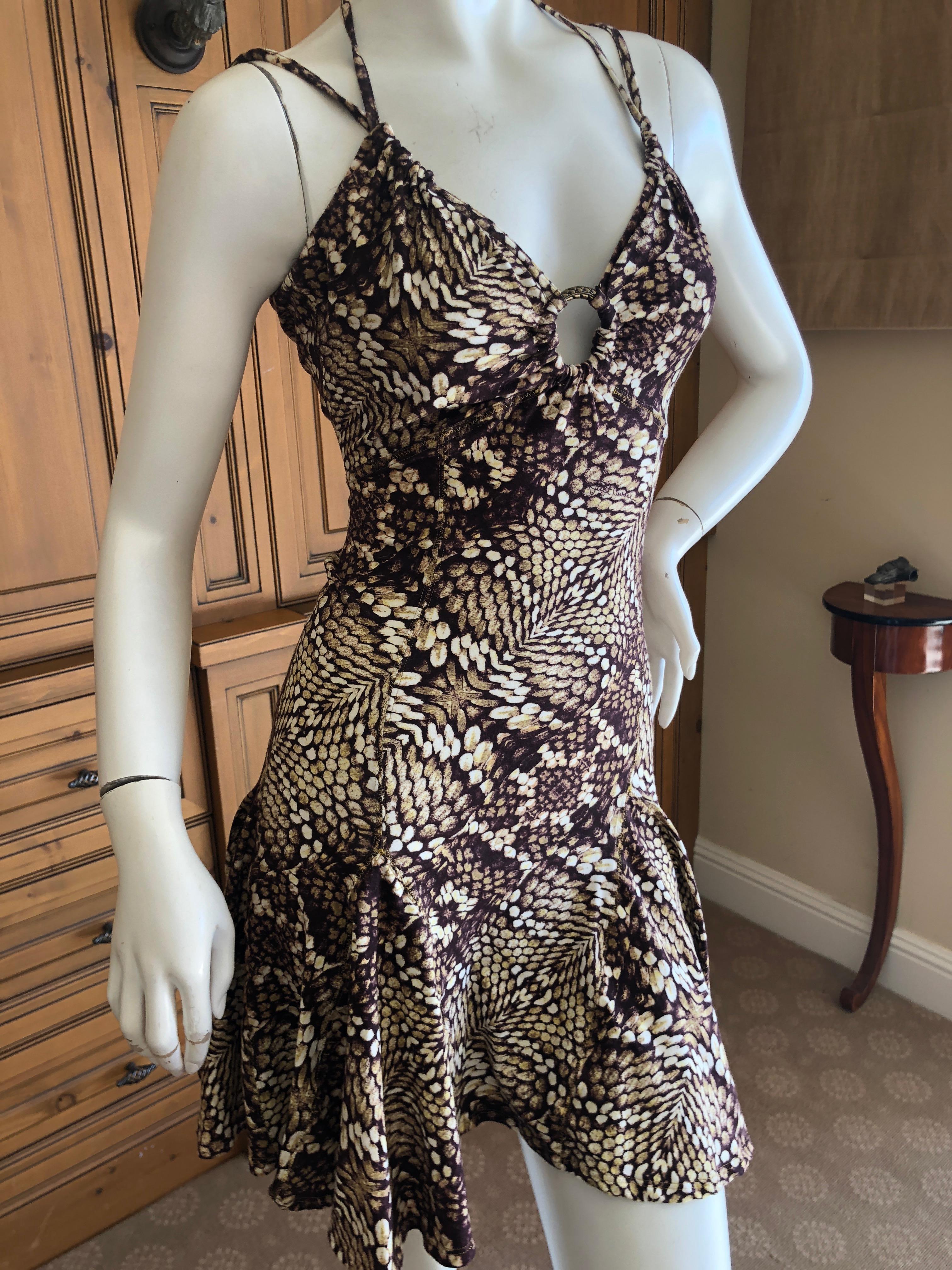 Just Cavalli by Roberto Cavalli Sweet Reptile Print Mini Dress  In Excellent Condition For Sale In Cloverdale, CA