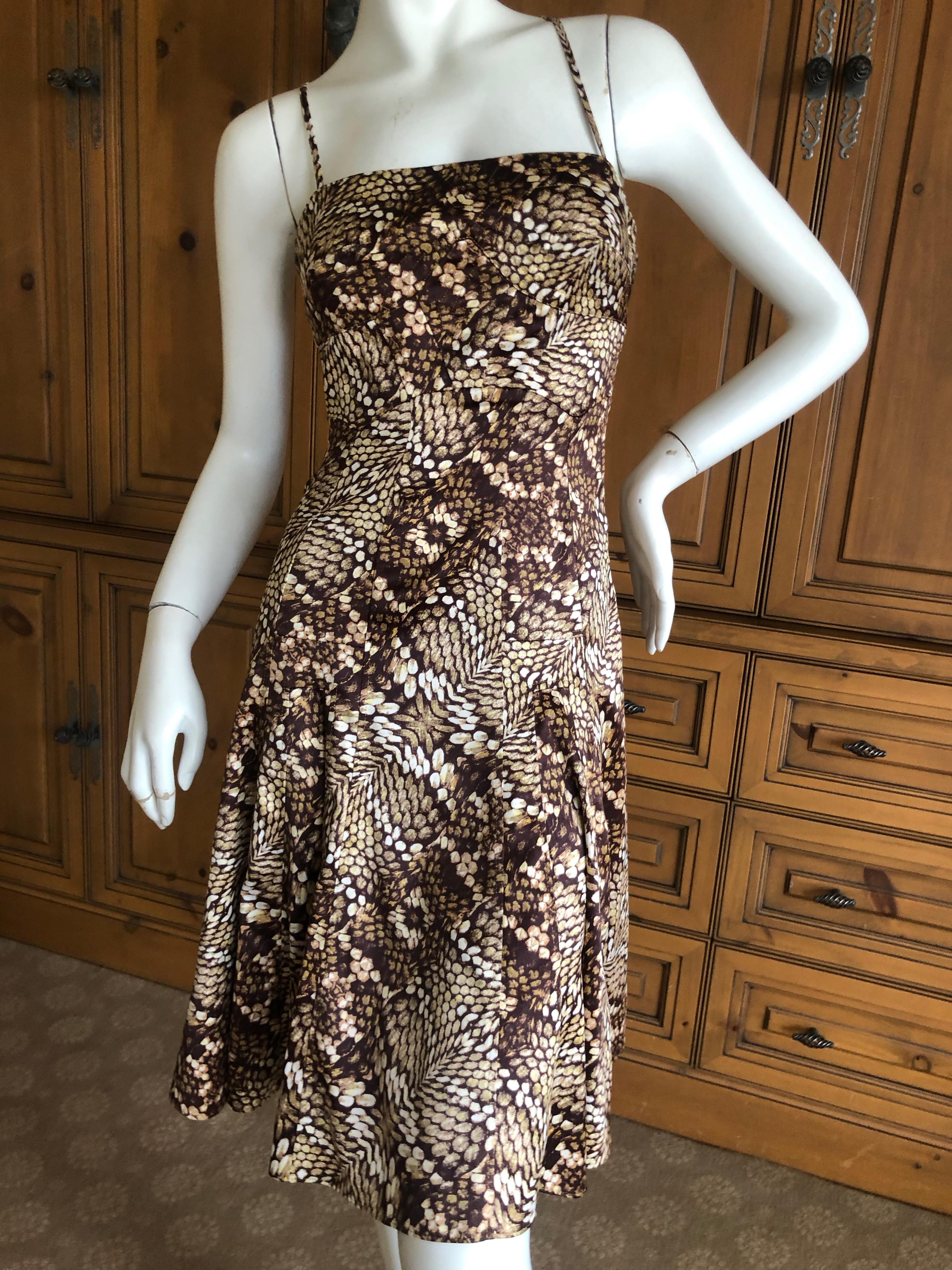 Just Cavalli by Roberto Cavalli Sweet Reptile Print Skater Skirt Mini Dress  In Excellent Condition For Sale In Cloverdale, CA