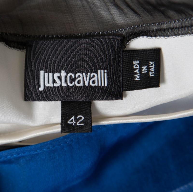 Just Cavalli Colorblock Paneled Satin Maxi Dress M 1