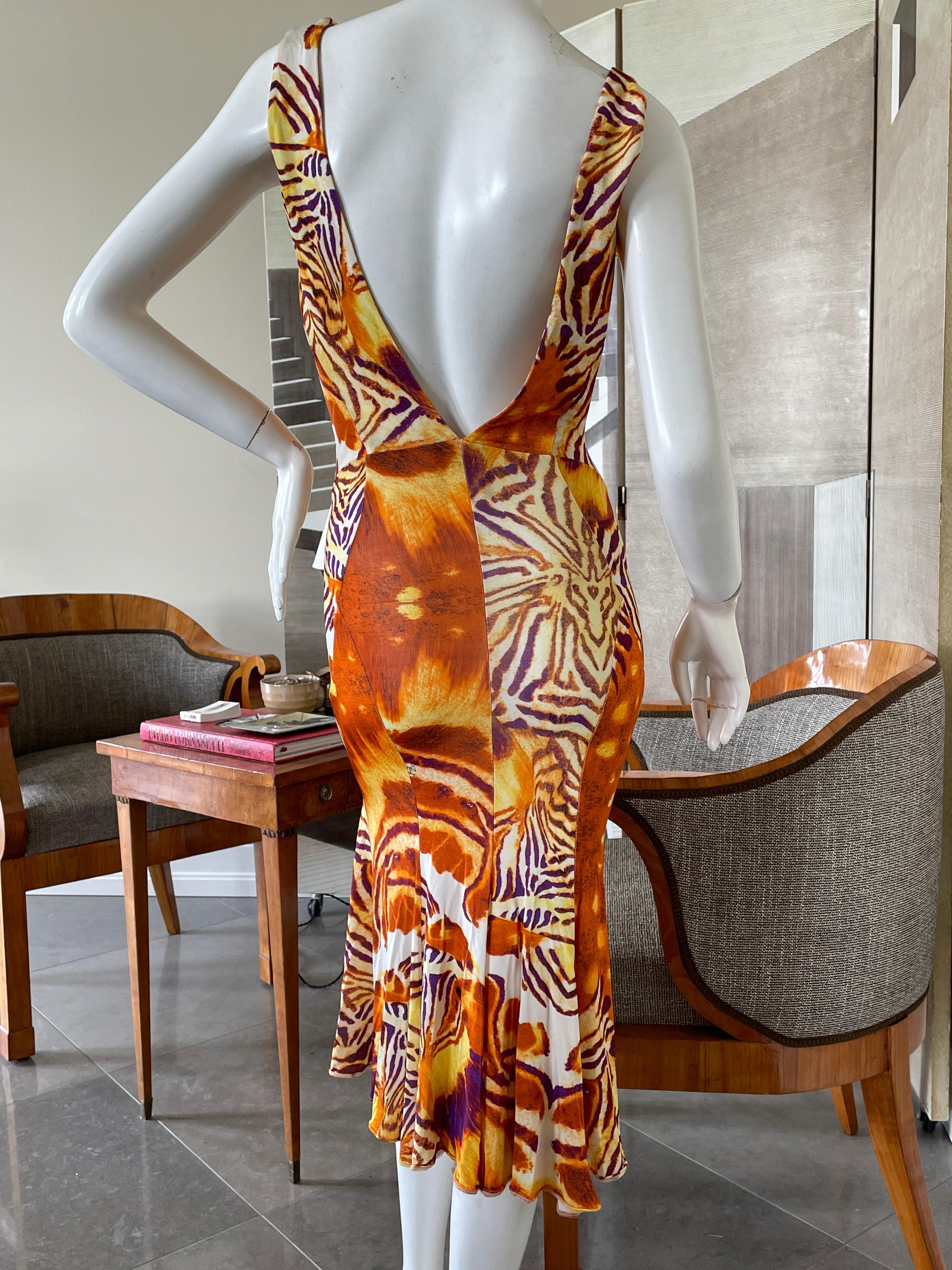 Just Cavalli Colorful Animal Print Cocktail Dress by Roberto Cavalli For Sale 1