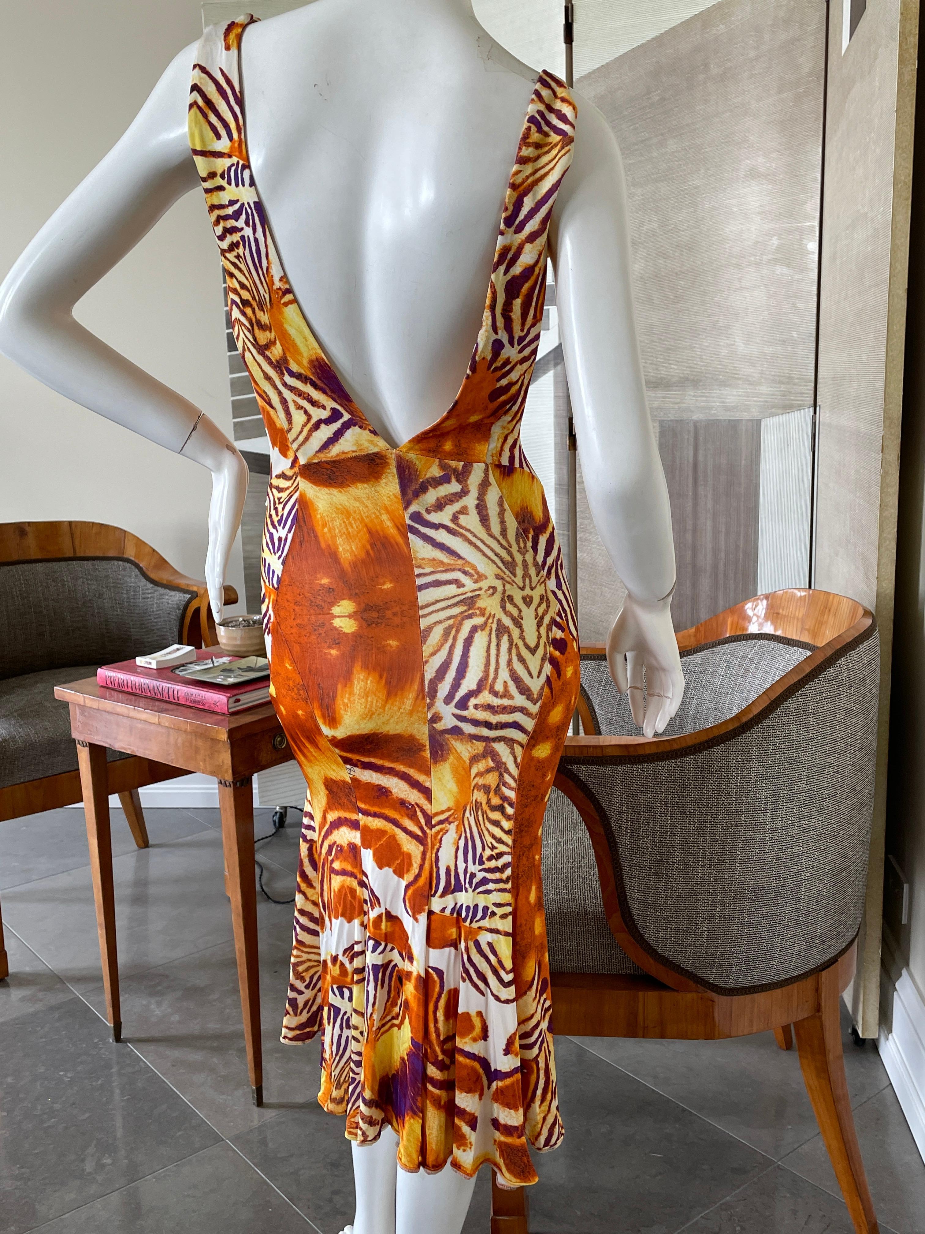 Just Cavalli Colorful Animal Print Cocktail Dress by Roberto Cavalli For Sale 2
