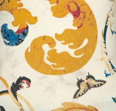 Just Cavalli Cream Butterfly Print Jersey Long Sleeves Top S