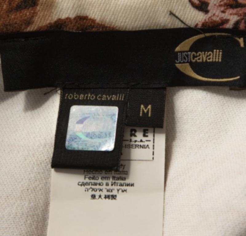 Just Cavalli Cream Floral Print Cotton Jacket M In condizioni buone in vendita a Dubai, Al Qouz 2
