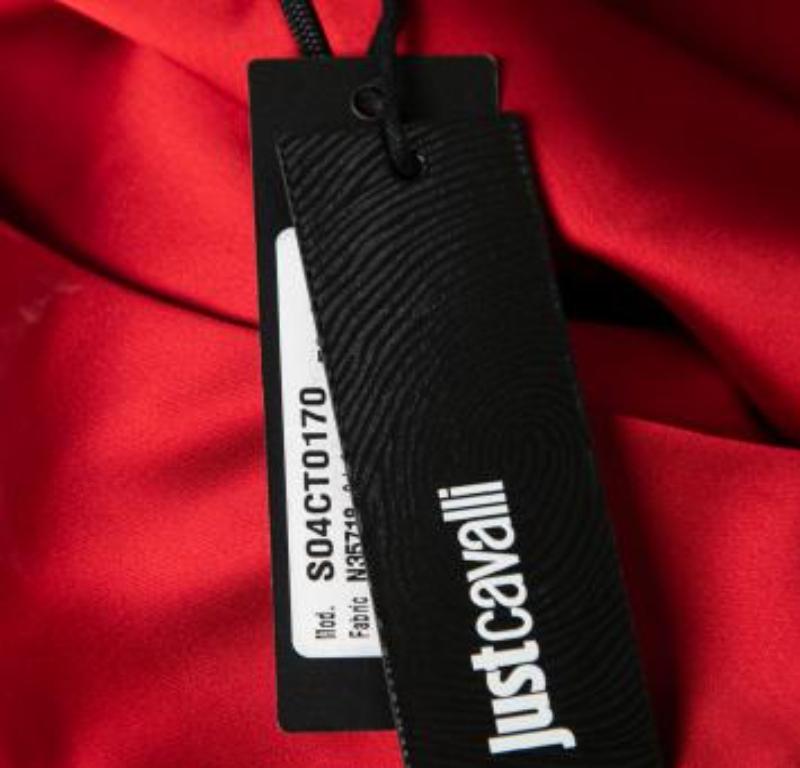Just Cavalli Tubino V.I.V.A. rosso scuro in raso elasticizzato con pannelli in pizzo a contrasto S.I.S. in vendita 5