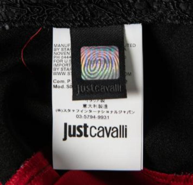 Just Cavalli Tubino V.I.V.A. rosso scuro in raso elasticizzato con pannelli in pizzo a contrasto S.I.S. in vendita 6