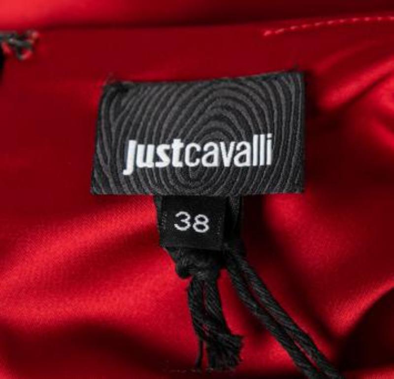 Just Cavalli Tubino V.I.V.A. rosso scuro in raso elasticizzato con pannelli in pizzo a contrasto S.I.S. in vendita 4