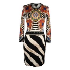 Just Cavalli Dress Animal Abstract and Floral Print 40 / 6