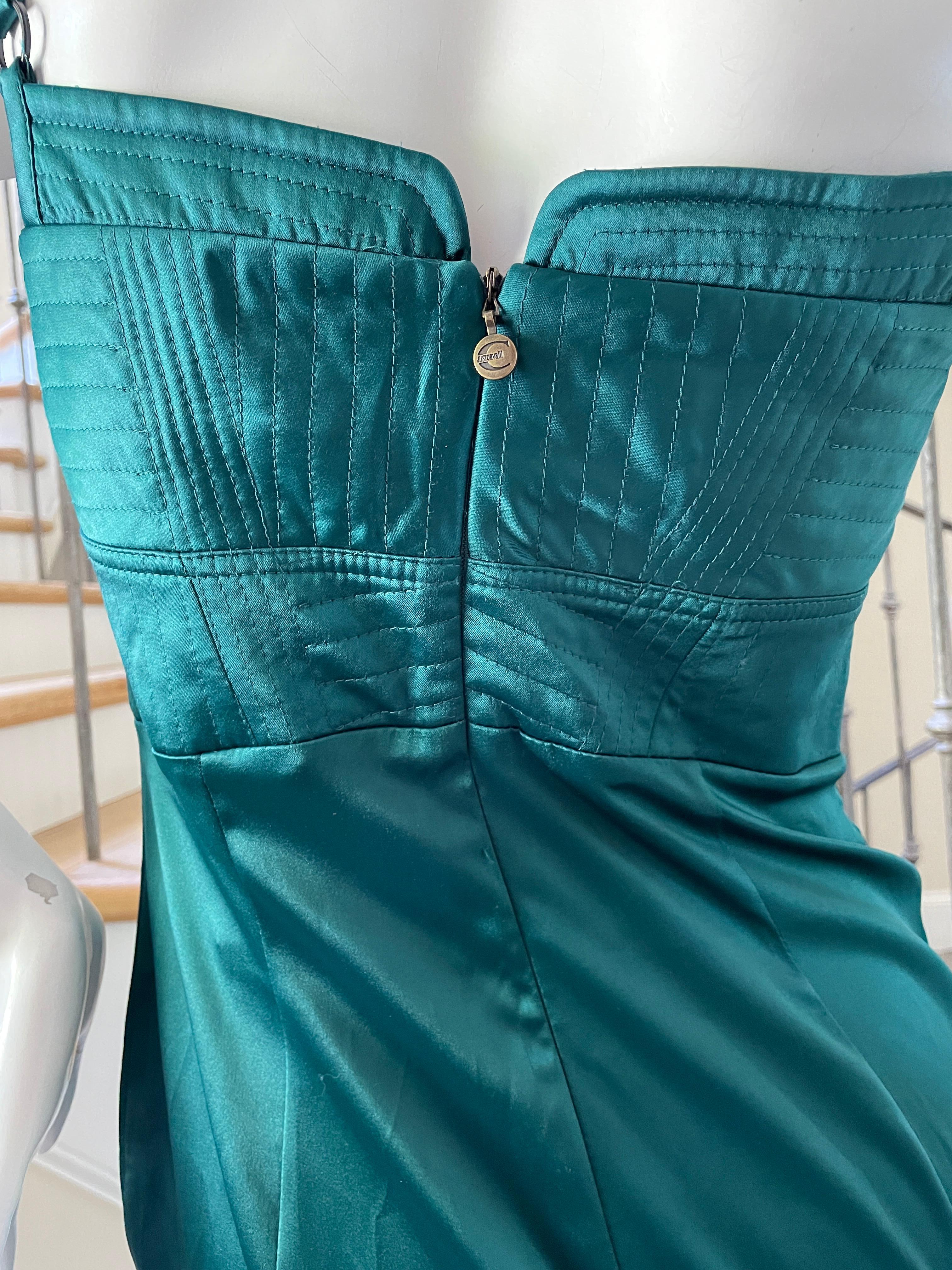 Just Cavalli Emerald Green Cocktail Dress by Roberto Cavalli For Sale 1