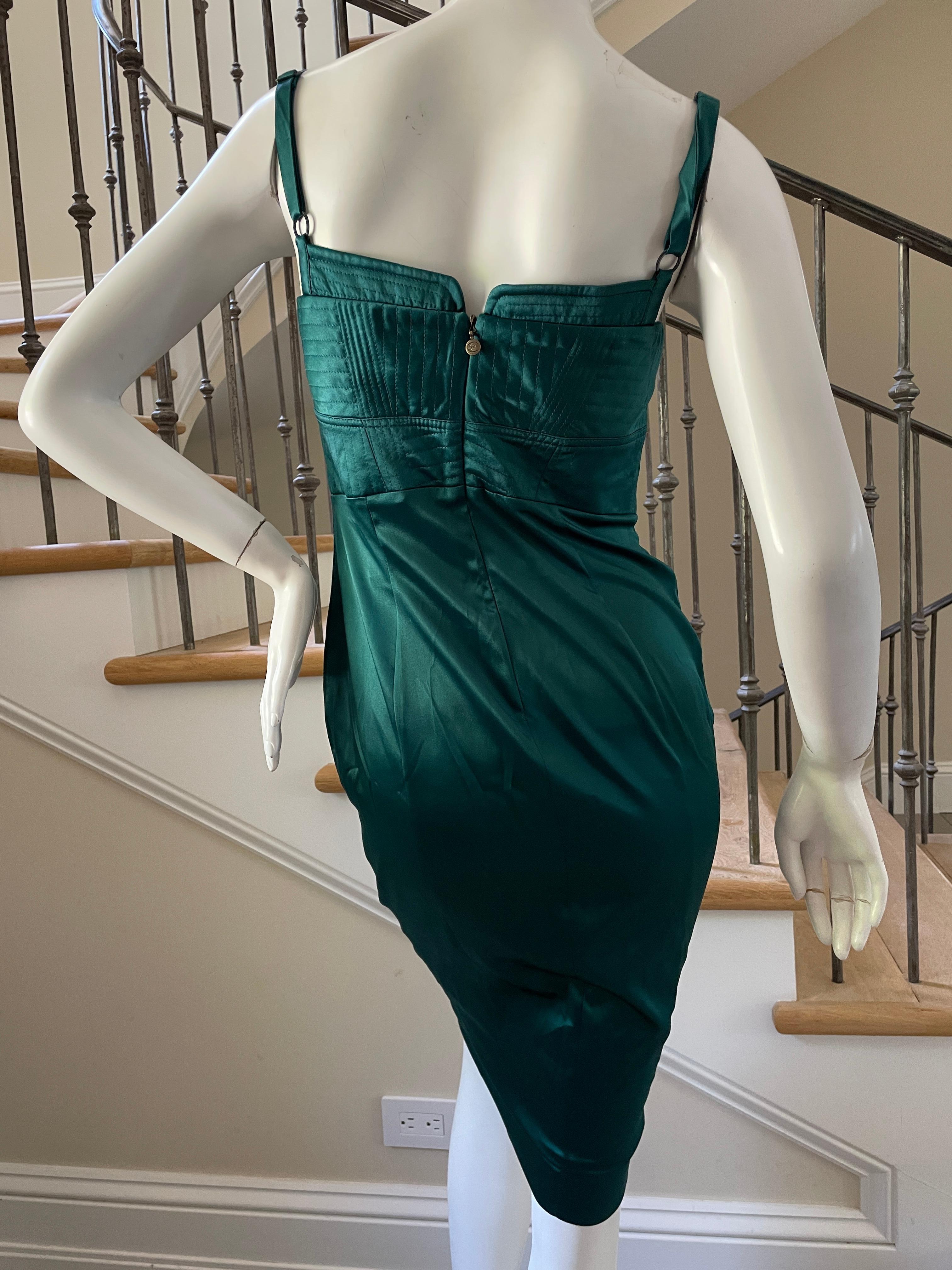 Just Cavalli Emerald Green Cocktail Dress by Roberto Cavalli For Sale 2