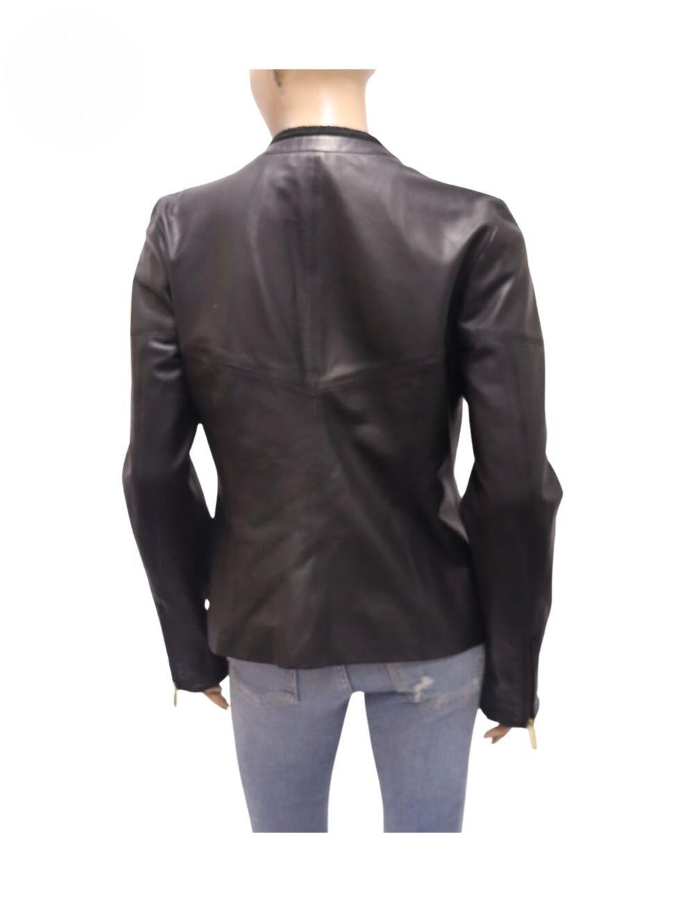 Just Cavalli Faux Leather Biker Jacket Size IT 46 In Good Condition For Sale In Amman, JO