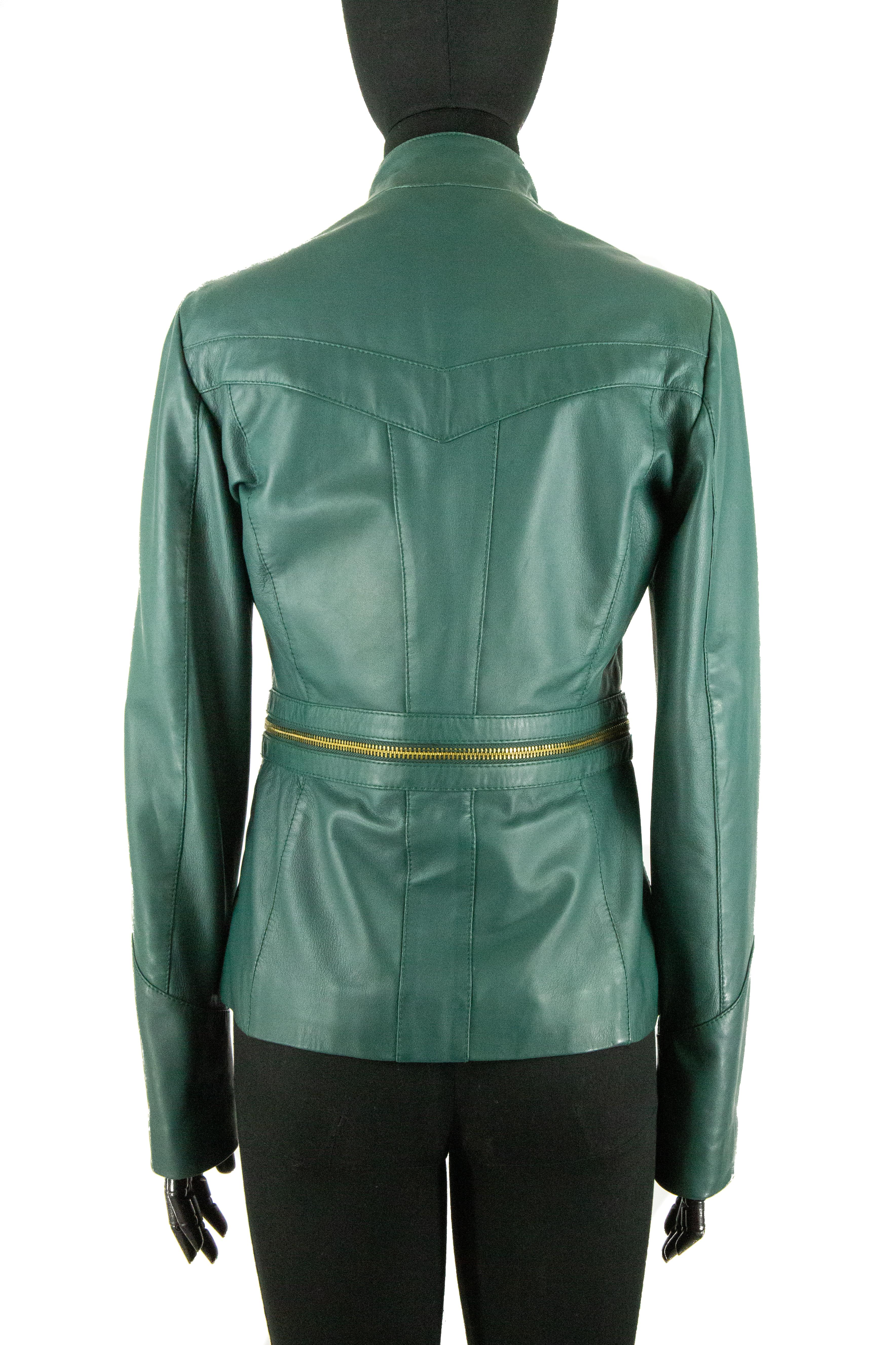 forest green leather jacket