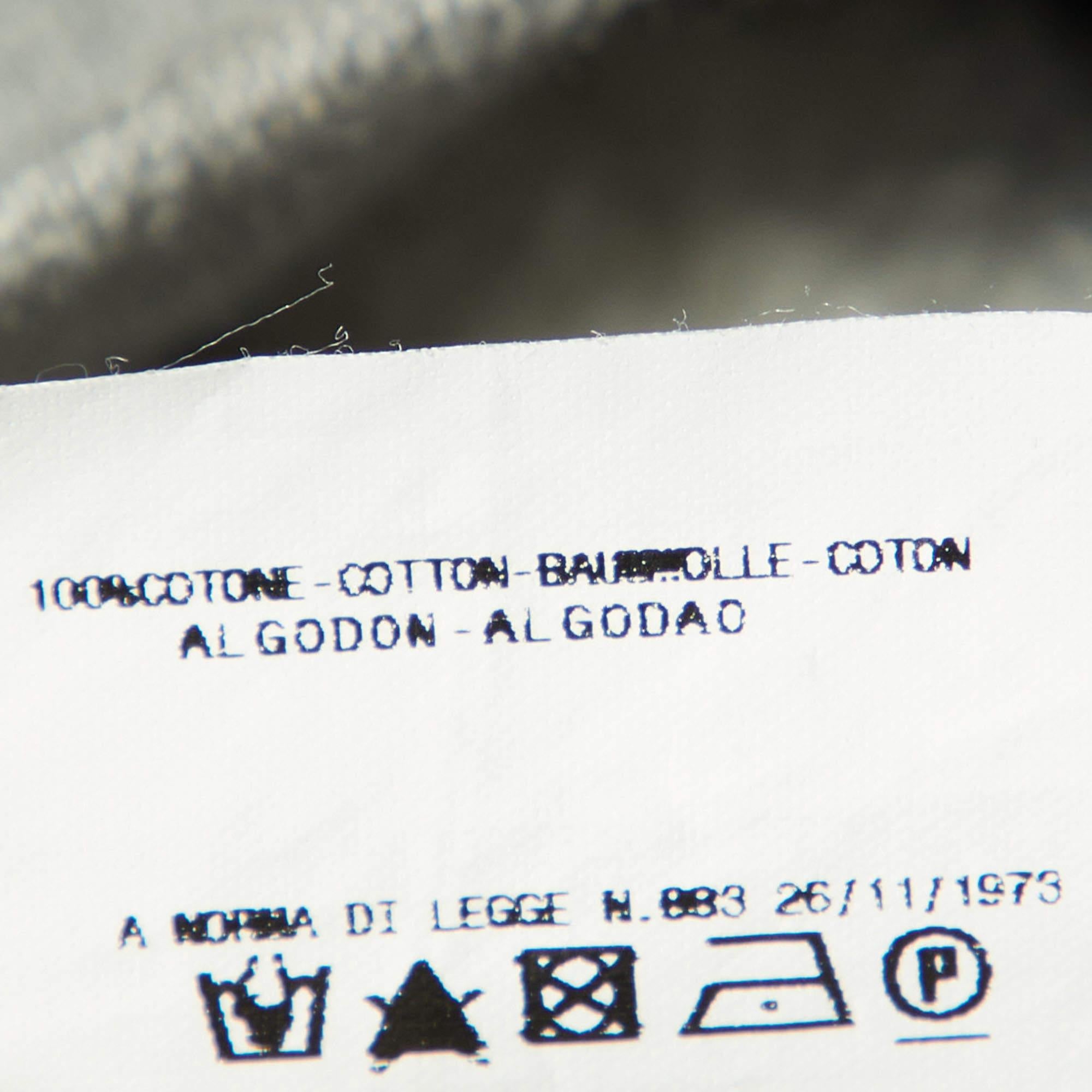 Just Cavalli - Felpa grigia a righe in cotone con logo ricamato XL in vendita 2