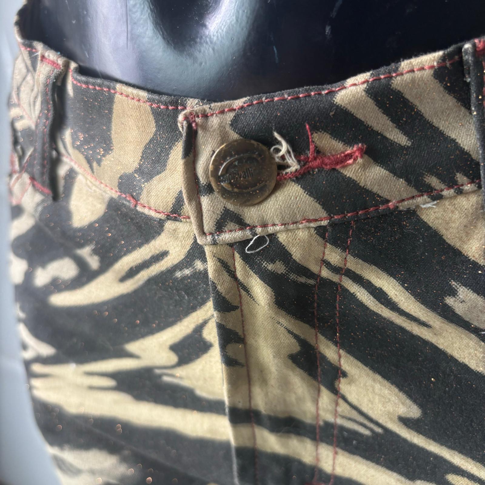 Just Cavalli beige and black animal print bootcut jeans, IT 42, 2000s For Sale 3