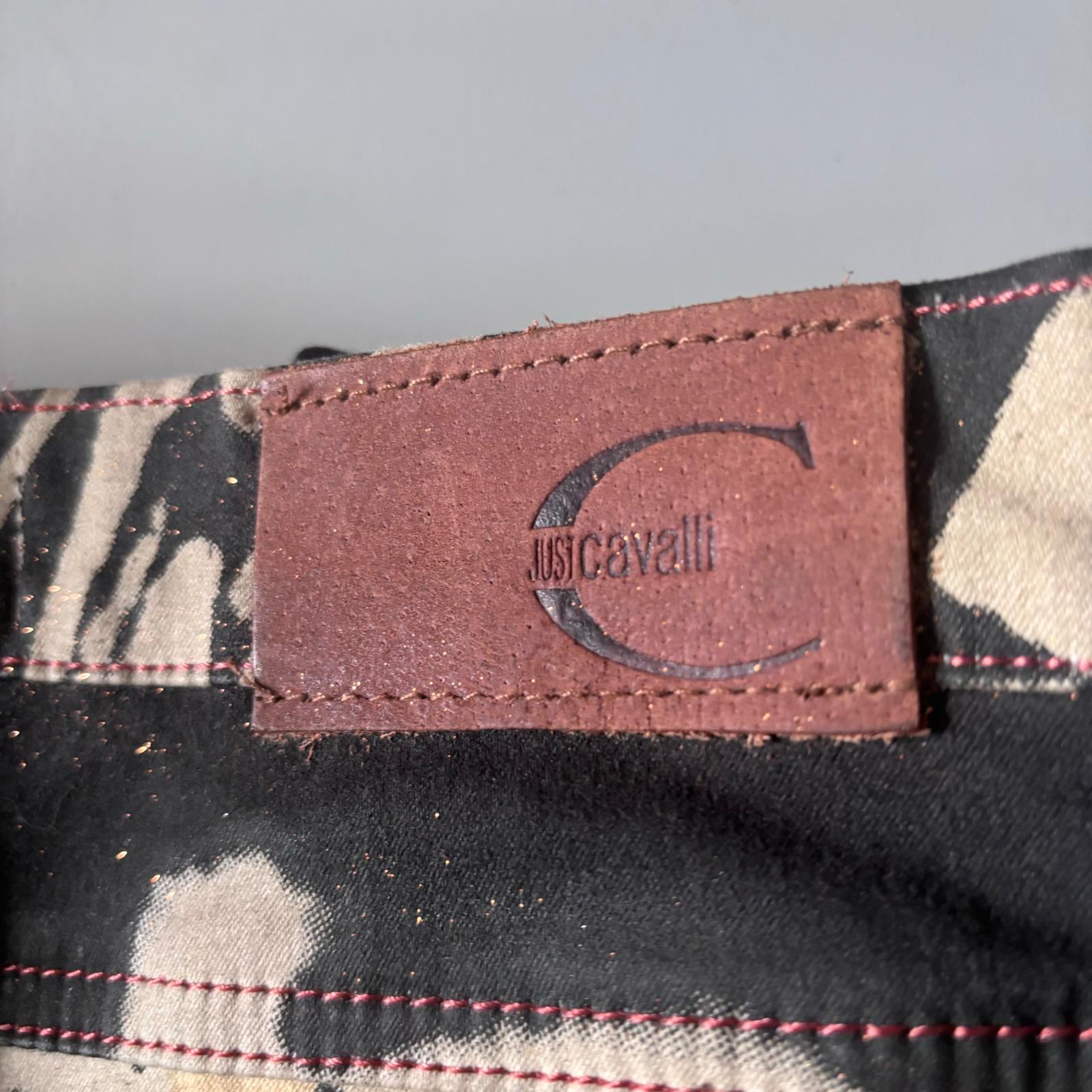 Just Cavalli beige and black animal print bootcut jeans, IT 42, 2000s For Sale 4