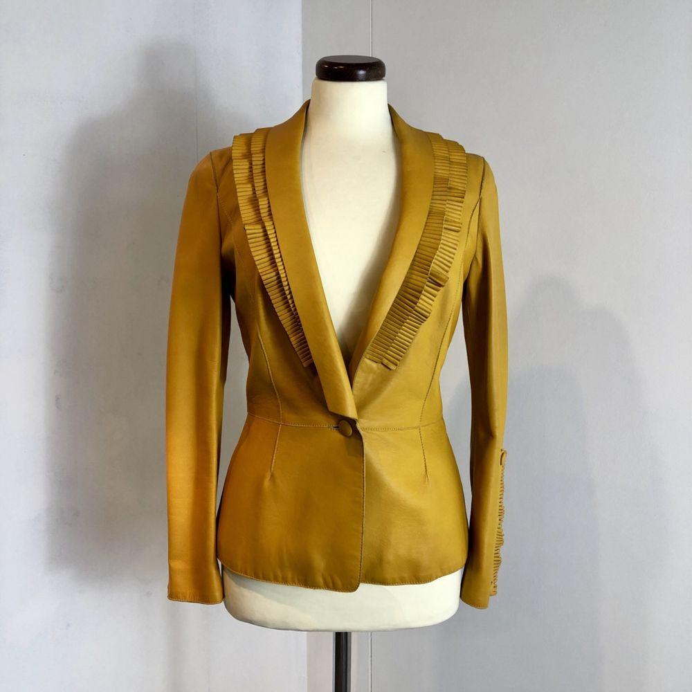 Just Cavalli Leather Biker Jacket in Yellow 2