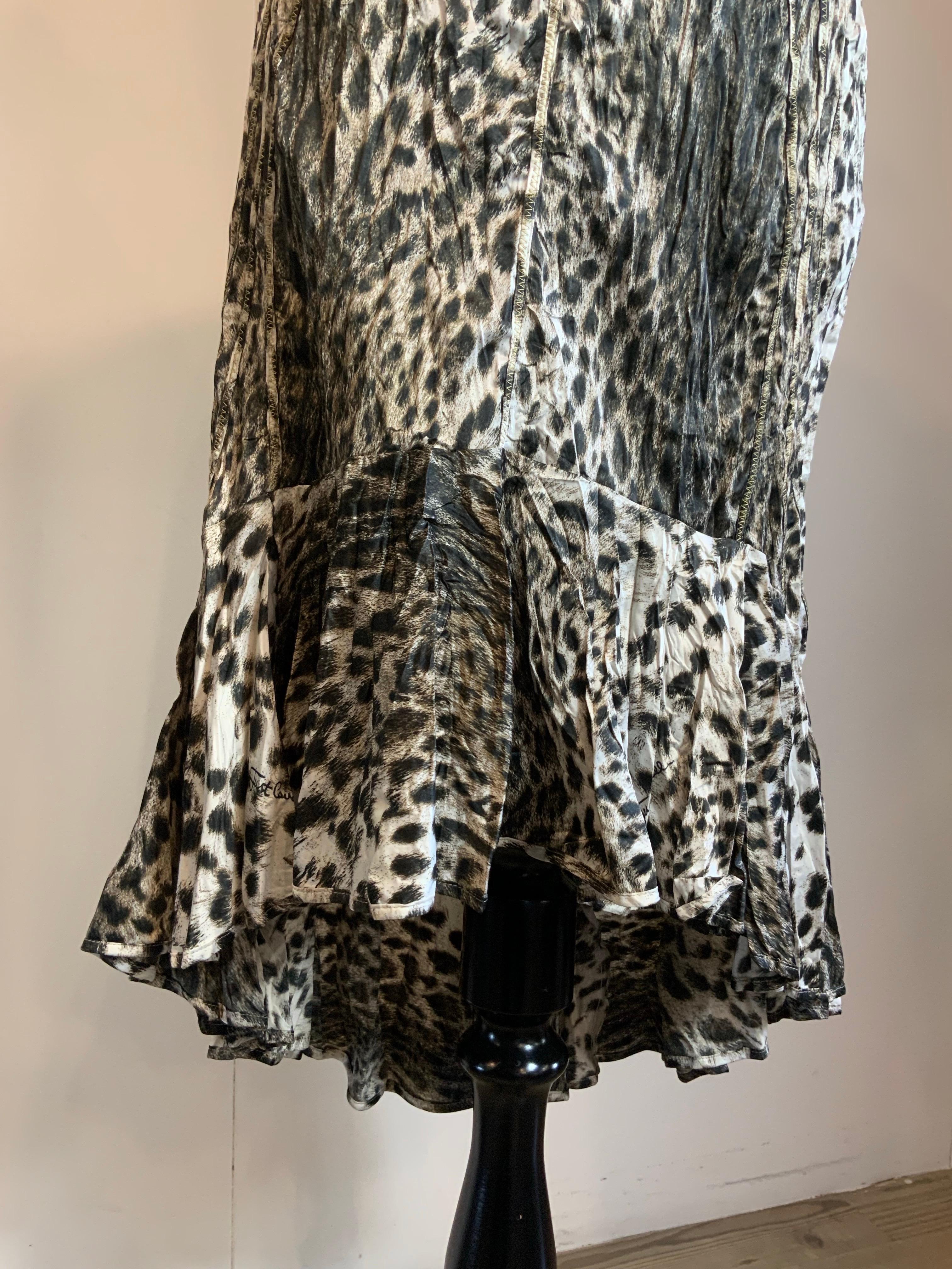 Noir Just Cavalli demi-jupe léopard en vente