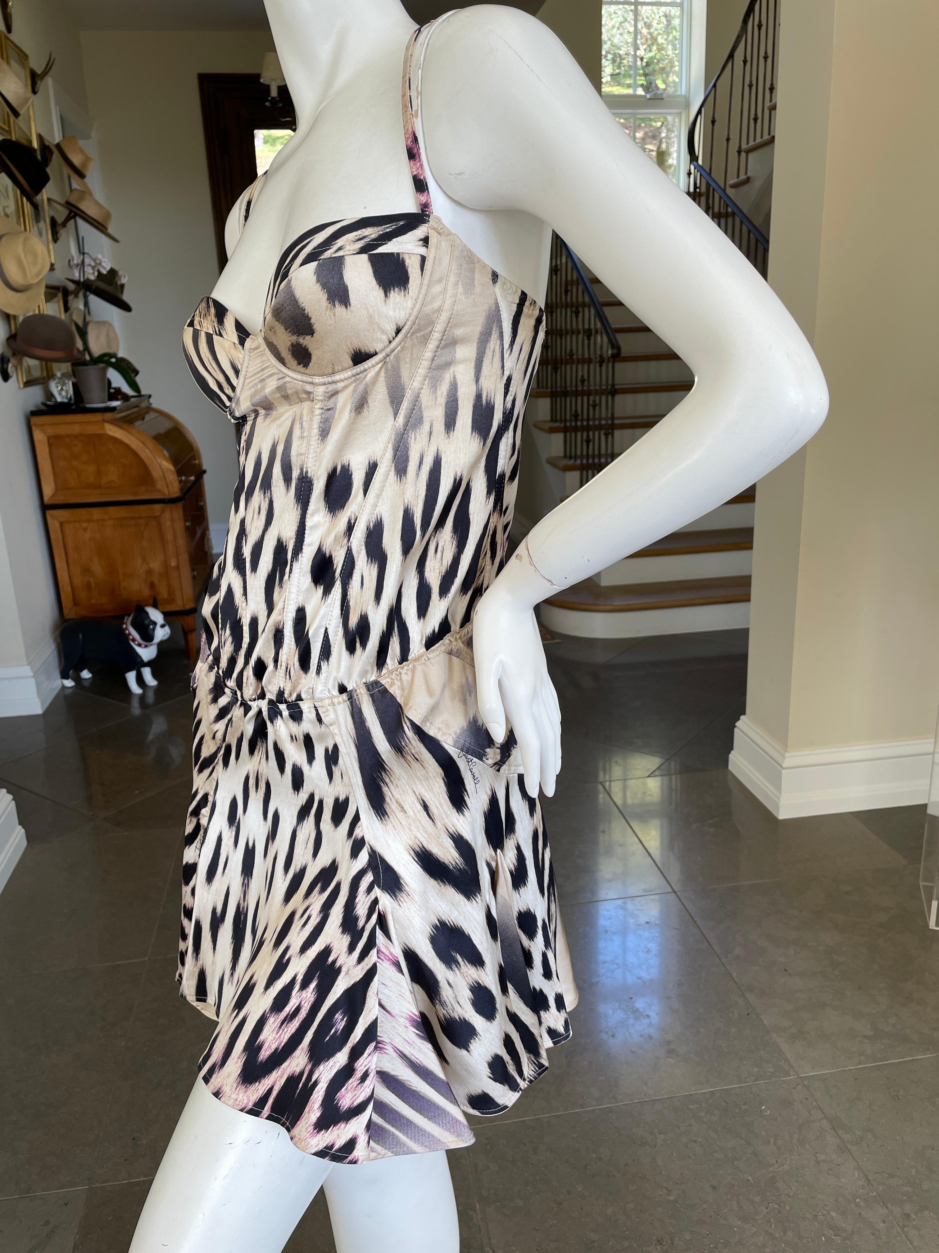 Just Cavalli Vestido de cóctel con estampado de leopardo y sujetador con aros by Roberto Cavalli Gris en venta