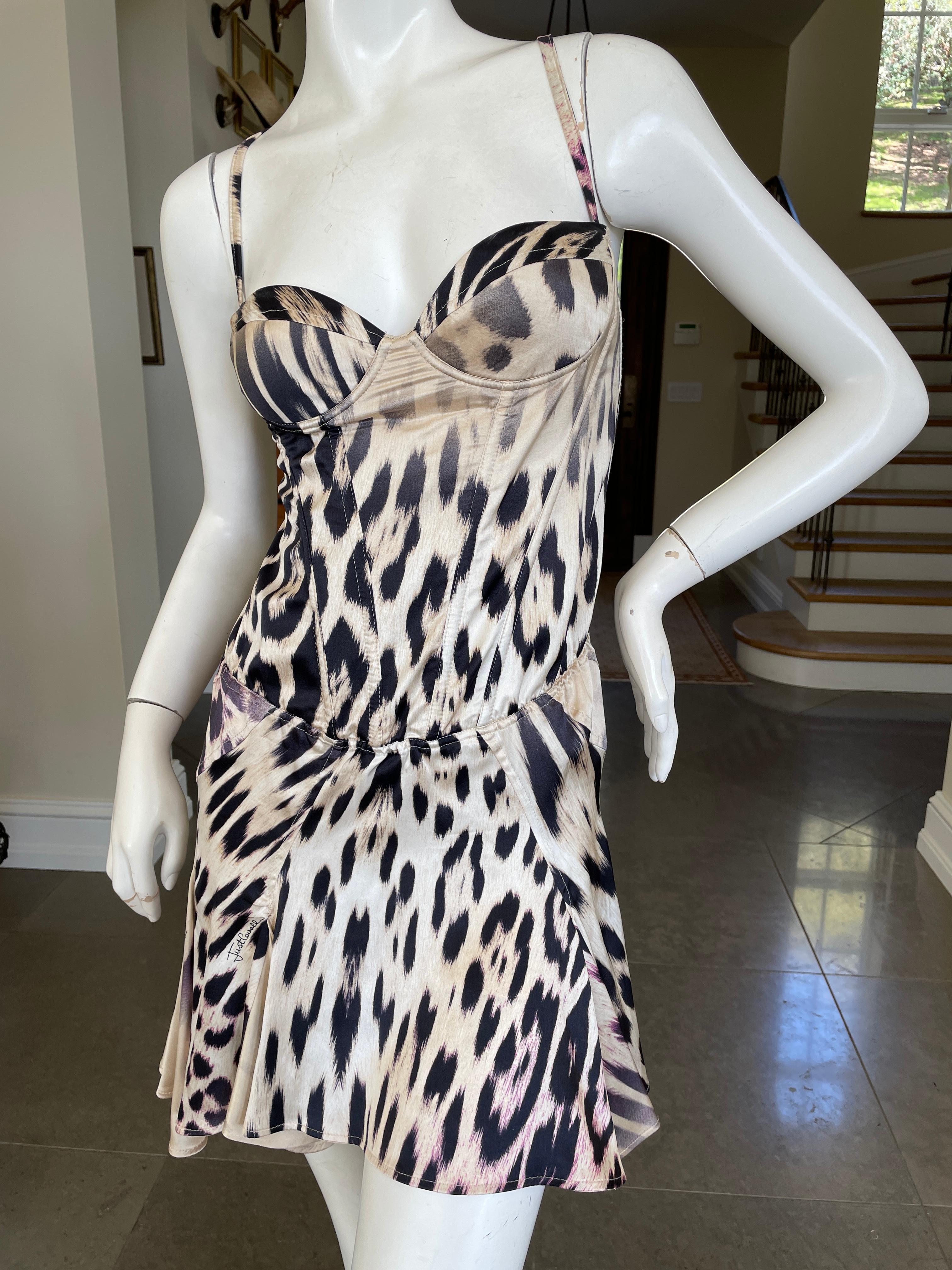 Just Cavalli Vestido de cóctel con estampado de leopardo y sujetador con aros by Roberto Cavalli en venta 1