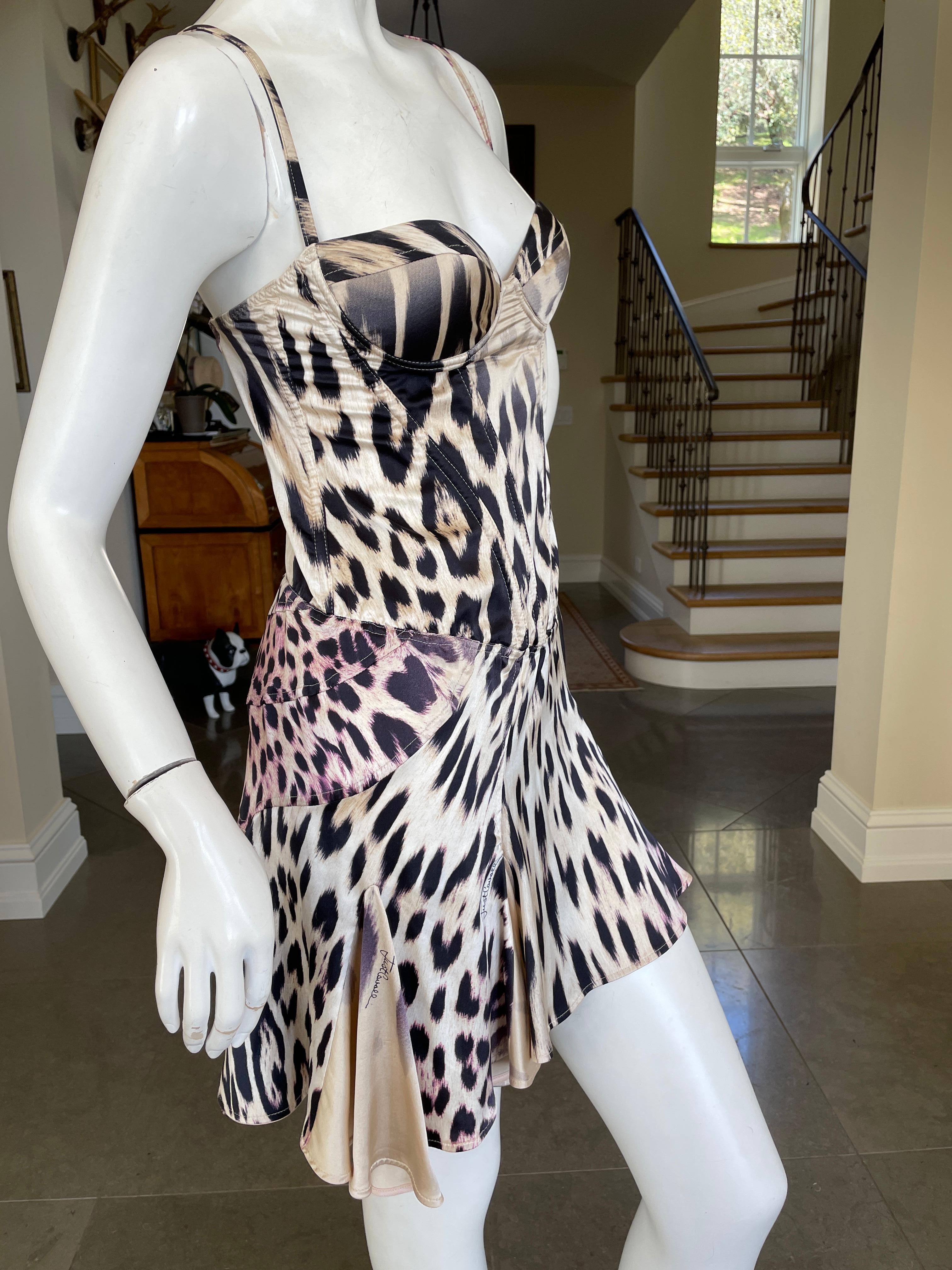 Just Cavalli Vestido de cóctel con estampado de leopardo y sujetador con aros by Roberto Cavalli en venta 2