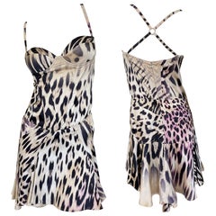 Just Cavalli Vestido de cóctel con estampado de leopardo y sujetador con aros by Roberto Cavalli