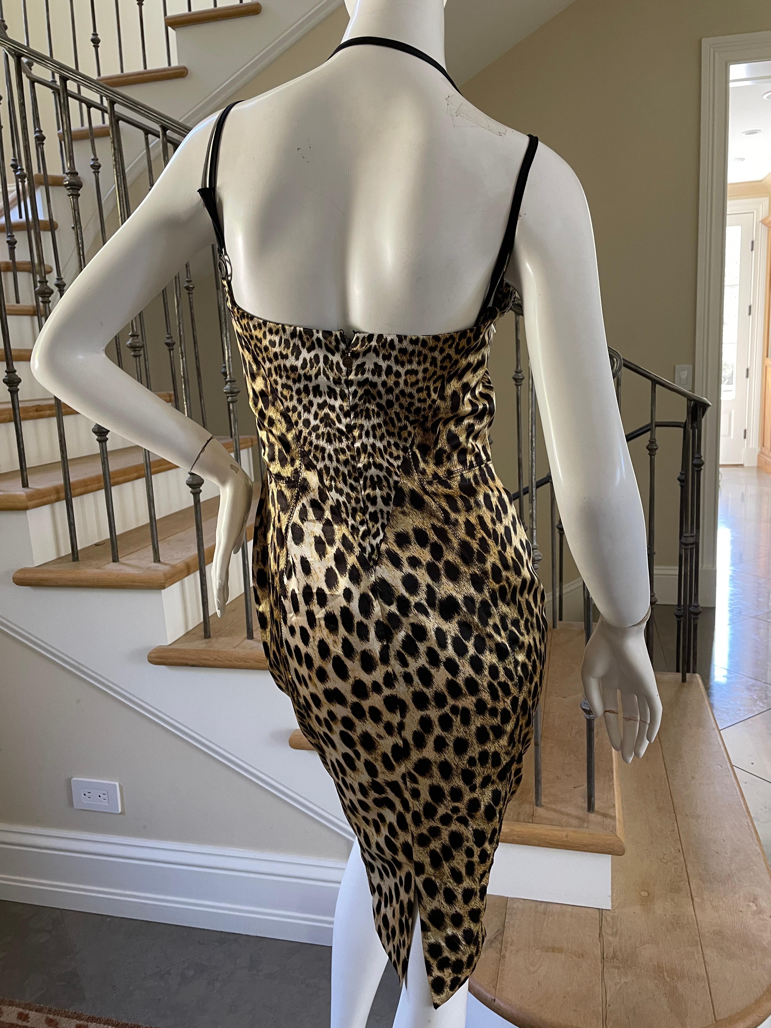 Just Cavalli Leopard Print Corset Cocktail Dress by Roberto Cavalli 38 For Sale 7